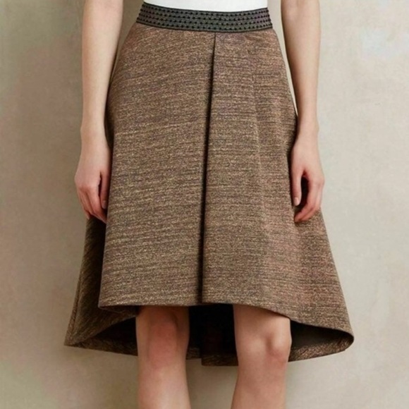 HD in Paris | Metallic Bronze High-Low Asymmetrical Skirt - Picture 1 of 7